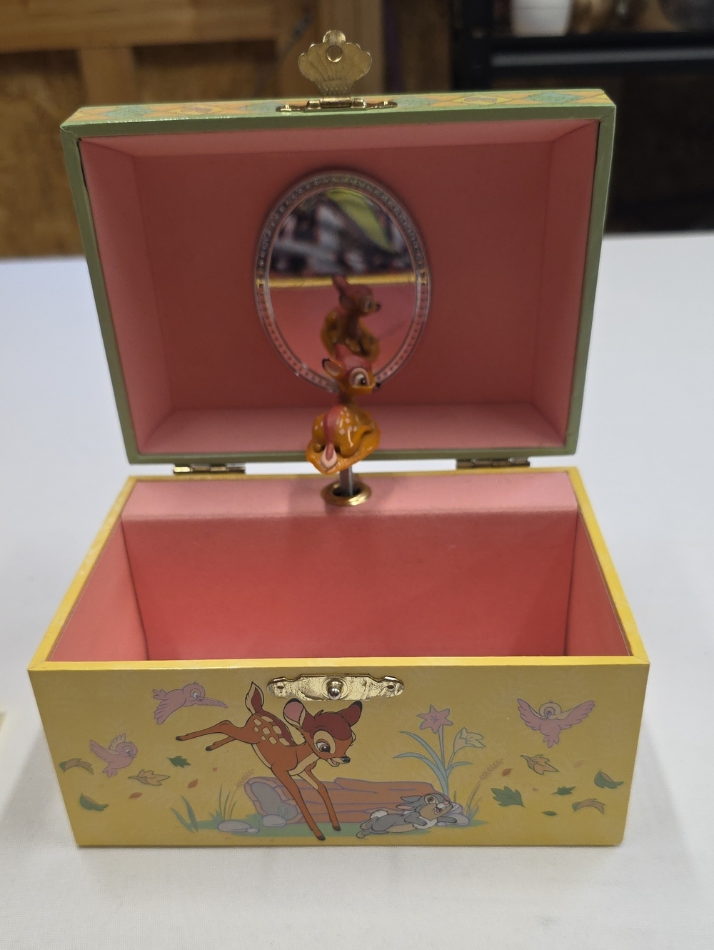 Vintage Bambi Music Jewelry Box By Kreisler, Plays "Its A Small World"